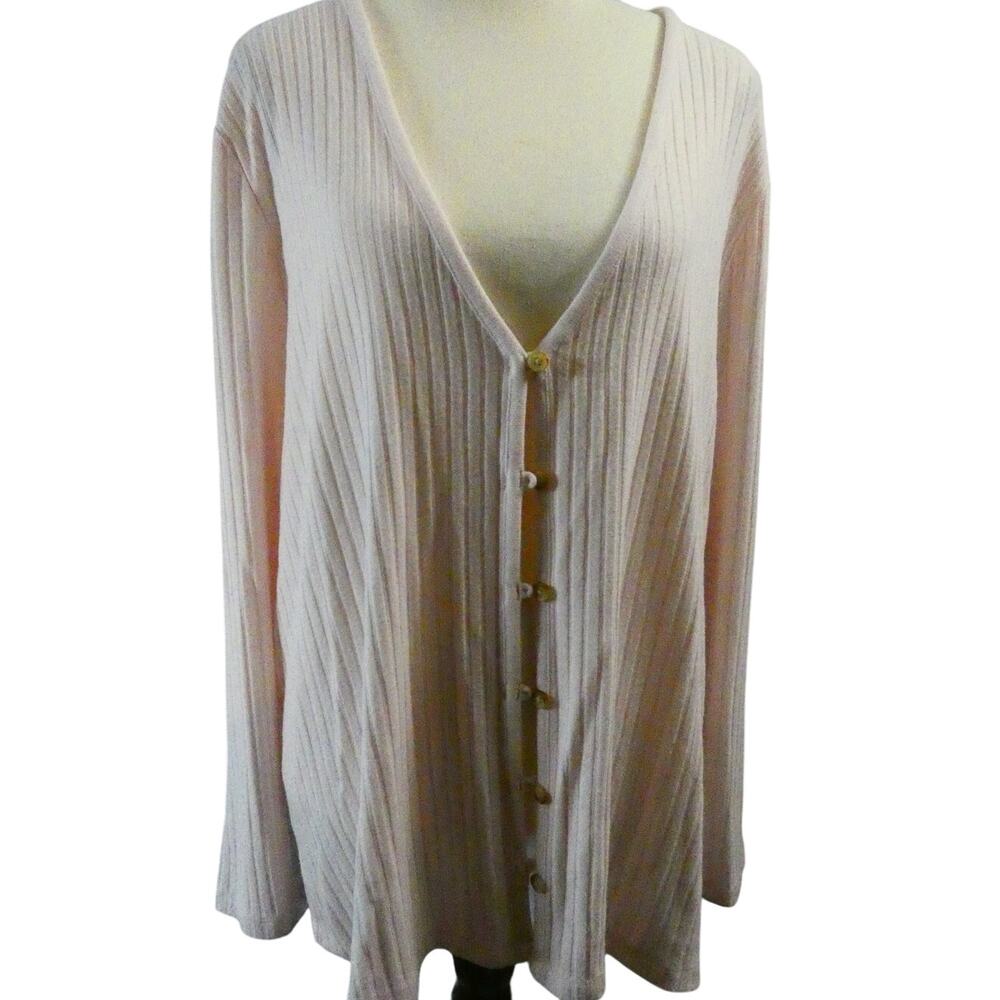 Lands' End Women's Cardigan XL(18) Button Front Closure Lightweight V-Neck